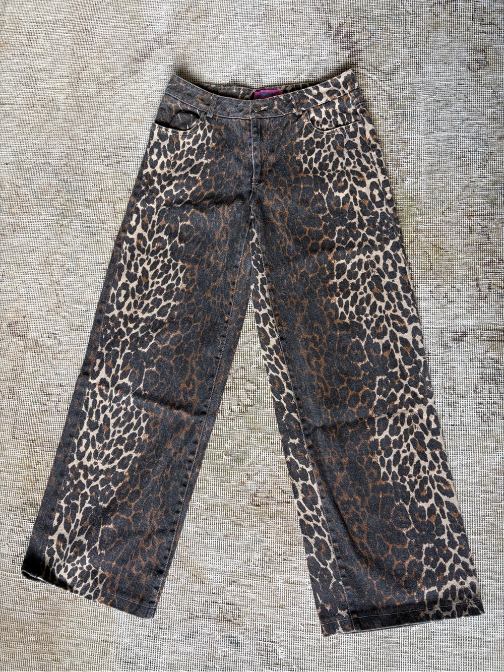 Edikted Leopard Print Wide-Leg Jeans - Brown & Black